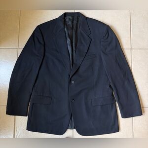 Evan Picone Mens Size Large 100% Black Pure Wool Blazer
